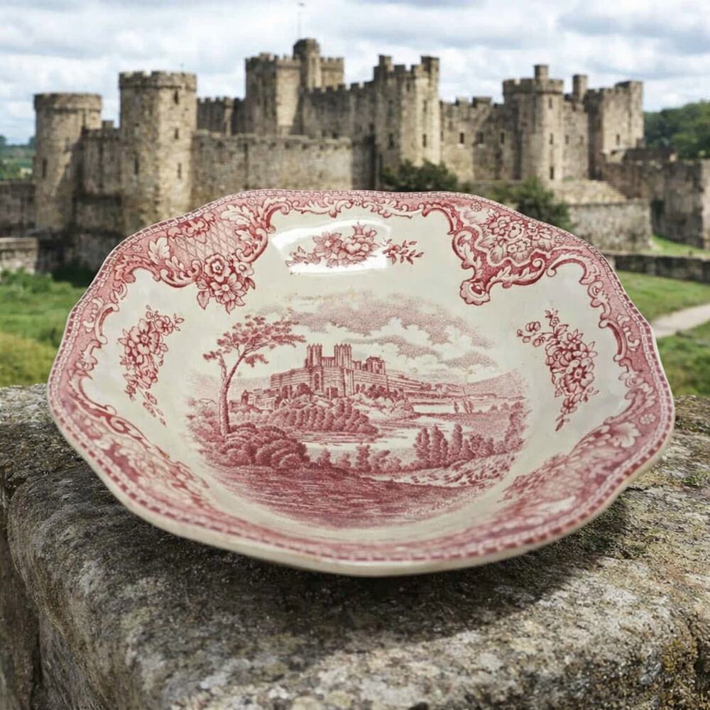 Johnson Brothers Old Britain Castles Pink Square Soup Bowl – Made in England
